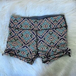 VSX Sport Knockout Evil Eye Print Hot Short Scrunch Sides Small EUC